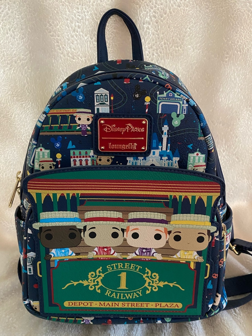 Disney Parks Loungefly Dapper Dans Main Street Railway Mini Backpack